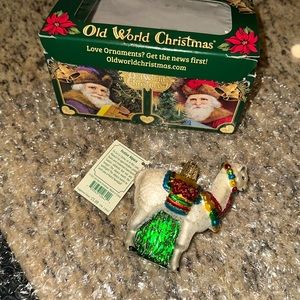 Old World Christmas- Festive Alpaca ornament w/ original box and tag